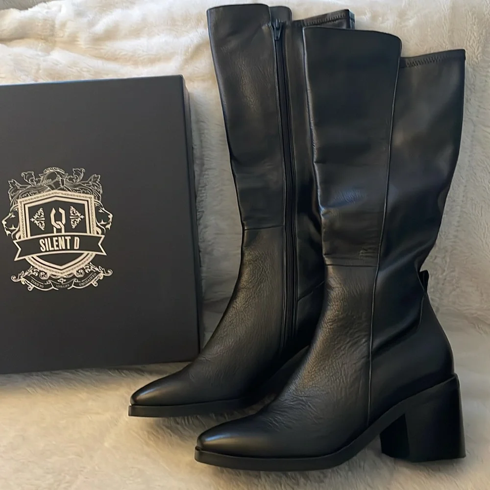 NWT Anthropologie SILENT D NEEM Black Leather Boot - Picture 7 of 14